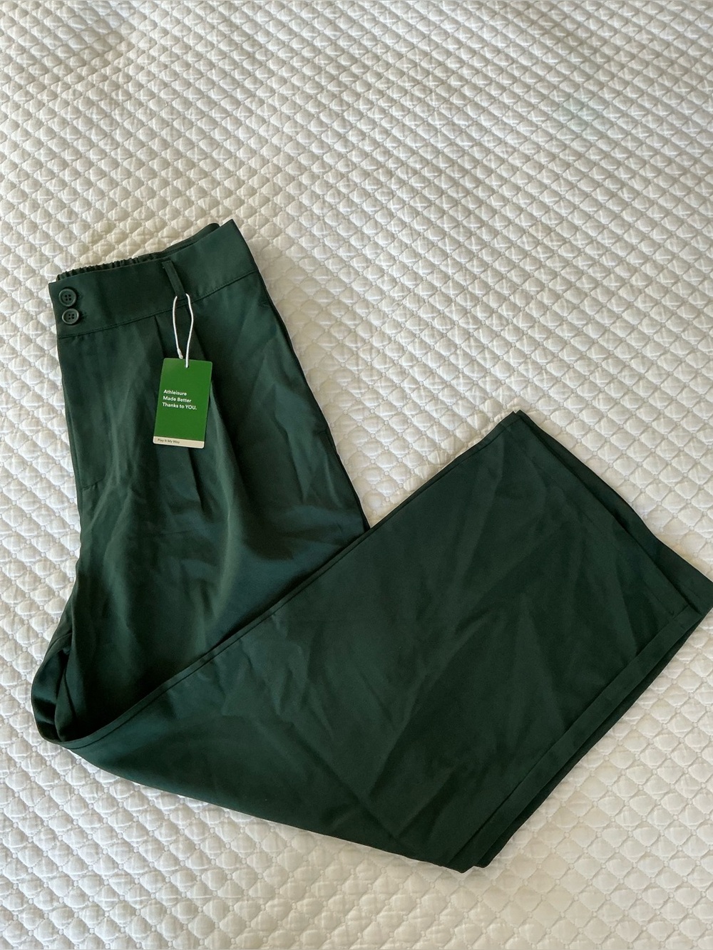 HALARA Dark Green Flex High Waisted Straight Leg Work Pants  L petite - Picture 10 of 12